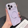 Adequado para Capa de Celular com Suporte Giratório Apple 18Promax, Capa Protetora de Vidro Ice-Sense iPhone 17 Janela Grande 16