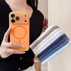 Funda Magnética Fina de Color Sólido Simple Adecuada para Funda de Teléfono Apple 17 Pro Max iPhone 16 Ventana Grande 15/14/13