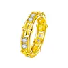 Estrella de fuente viva con anillo XO cruzado chapado en platino con simulación de diamante Mosan anillo cruzado de Roma