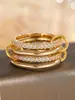 Joyería Transfronteriza: Anillos de Moda con Diseño de Diamante Completo en Dos Tonos, Diseño Único, Adecuados para el Uso Diario, Apilables, Accesorios para Manos con Bloqueo de Color