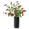 Planta Artificial de Frambuesa Flor Falsa Baya Roja Fruta de la Suerte Decoración de Sala de Estar Boda Diseño de Bosque Decoración de Bosque