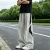 Pantalones cargo de estilo americano con bloques de color para hombre, nueva colección de otoño, corte holgado, talla grande, pierna ancha, pantalones casuales de trabajo