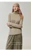 Kang Sai Ni 100% Cachemira Nueva Temporada Primera Línea Ropa Lista para Usar Cuello Alto con Borde Enrollado Otoño/Invierno Adelgazante Holgado Suave Pegajoso Tejido