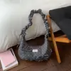 Primavera 2026 Nuevo Estilo Coreano Nicho Bolso de Axila Nicho Plisado Lazo Bolso de Mano para Mujer Hombro Único Bolso Nube