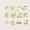 Joyas Transfronterizas Acero Inoxidable Pequeños Colgantes de los Doce Signos del Zodiaco Pulsera de Cristal Charms Colgantes Simples de Collares Zodiacales