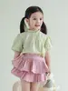 Camisa Coreana de Manga Corta Abullonada para Niñas Estilo 2026 Primavera y Verano Nuevo Estilo Moda para Niñas Camisa de Muñeca Tops Camisas para Niños