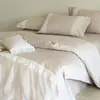 Estética retro francesa, encaje de color liso, juego de ropa de cama cálido, tejido de algodón puro cepillado, juego de cuatro piezas, textiles para el hogar, estilo francés