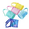Bolsa de Malla para Guardar Juguetes de Niños Cubo Portátil Cubo para Pelotas de Playa al Aire Libre Bolsa de Malla Transpirable Cubo de Almacenamiento Lindo