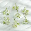 Orquídea artificial pequena de 3 hastes DIY Acessórios para grampo de cabelo e tiara femininos Flores de chifon Acessórios de flor artificial para sapatos e chapéus