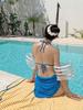 Traje de Baño Nuevo de Tres Piezas Dividido para Mujer para Cubrir el Vientre y Lucir Delgada Traje de Baño para Resort de Playa Aguas Termales [Envío Directo]