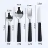 Amazon Juego de Cubiertos con Mango de Plástico Cuchillo para Bistec, Tenedor y Cuchara de Acero Inoxidable Juego de 12/16 Piezas 410 Vajilla para Comida Occidental de Hotel