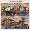 Mesa para Preparar Té del Fabricante con Juego Completo de Equipo, Portátil para Exteriores, Picnic, Camping, Patio, Parrilla para Barbacoa Interior, Estufa