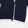 Exportación Transfronteriza Ropa de Mujer Otoño 2025 Estilo Europeo y Americano Borde Contrastante Cuello en V Manga Corta Prendas de Punto para Mujer A36714F