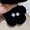 Pendientes de Plata de Ley S925 con Aguja, Personalizados, Completos de Circonita, Súper Brillantes, Estilo de Lujo Ligero de Alta Gama, Pendientes Populares, Elegantes y Exquisitos Accesorios de Moda para Orejas para Mujeres