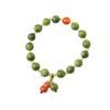 Pulsera de Jade Verde Natural Colgante de Calabaza Nuevo Estilo Chino Tendencia Nacional Diseño de Estilo Antiguo Nicho Lujo Ligero Versátil Pulsera para Mujer