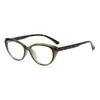 Óculos Cat-Eye Retrô com Armação Cor Chá Frio, Anti-Luz Azul, Lentes Sem Grau, Adequado para Miopia, Visual Natural, Armação de Óculos Ultrafina para Mulheres