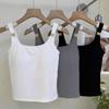 Camisola Europea de Alta Gama Tirante Metálico Espalda Hermosa Ropa Exterior para Mujer Top Largo Interior con Almohadilla en el Pecho Copa Fija