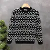 Suéter de cuello redondo de alta calidad para hombre, invierno 2023, nuevo suéter de jacquard para hombre