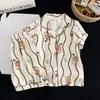 Pijama Popular Lindo de Dibujos Animados de Estrella para Niñas, Manga Corta de Verano Nuevo Algodón Nube Rayado Conjunto de Ropa para el Hogar Venta al por Mayor