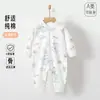 Macacão de Algodão Puro Sem Costura de Manga Longa para Bebês e Crianças Pequenas para Todas as Estações Roupa de Engatinhar para Recém-Nascidos Macacão Camada Base para Passeios e Uso em Casa