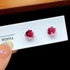 Nuevos Pendientes de Flor de Rosa Seca Estilo Nicho para Mujer, Tachuelas de Resina Versátiles, Pendientes de Flor de Camelia con Gradiente Suave y Dulce para Mujer