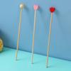 Removedor de perlas con forma de corazón para café, té con leche, bebida, al por mayor, mezcladores de madera desechables, bar