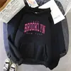 Moletom Brooklyn Fashion para Mulheres Todas as Estações Casual Diário Esportivo Manga Longa Pulôver Moletom Mulheres