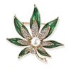 Lanhao estilo coreano moda gotejamento esmalte strass liga dupla camada tridimensional maple leaf broche pin acessórios de vestuário vazio suporte