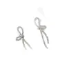 Brincos Elegantes Longos Super Brilhantes de Laço com Diamantes para Mulheres, Design de Nicho, Brincos Modernos e Versáteis, Brincos de Alta Qualidade