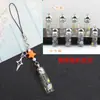 Colgante Creativo para Teléfono Móvil Botella de Vidrio Transparente Día de San Valentín Trébol de Cuatro Hojas Bolsa de Botella Vacía Colgante para Llave de Teléfono Móvil