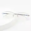 Montura de media montura para miopía y presbicia para mujer, fabricantes al por mayor, montura de titanio con memoria, metal, gafas ópticas ajustables 28203