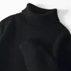 Suéter 100% Lana Otoño e Invierno para Hombre Cuello Alto Engrosado Suéter Holgado Casual Juvenil de Punto Base Pulóver Talla Grande