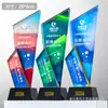 Trofeo de Cristal 3D Creativo Estrella de Cinco Puntas Destacado Nuevo Empleado Campeón de Ventas Medalla de Alto Grado Premios Premios de la Reunión Anual