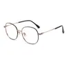 Gafas de Titanio Puro Ultraligeras, Montura Redonda de 55 mm, Montura Extra Grande 98751, Aspecto Natural Que Hace que el Rostro Parezca Más Pequeño, Montura con Borde Dorado, Venta al por Mayor, Se Pueden Montar Lentes