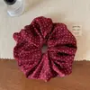 Goma para el Pelo de Lunares Rojos Dulces para Mujer, Lazo para Moño, Cuerda para el Pelo Simple y Elegante, Accesorio para el Cabello de Goma de Alta Gama