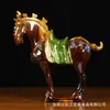 Adornos de Caballo de Cerámica Caballo de Tres Flores Mascota Apertura Inauguración Sala de Estar Oficina Accesorios para el Hogar Muebles