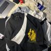 Suéter cárdigan waffle para hombre otoño 2023 marca de moda estilo holgazán abrigo estilo Hong Kong volantes guapo suelto cuello alto ropa superior