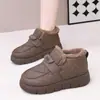 Botas de Nieve Impermeables de Cuero Nuevas de Invierno con Suela Gruesa, Resistentes al Frío y Antideslizantes, Acolchadas para Mujer, Cálidas, de Algodón Grande, Zapatos de Algodón Modernos