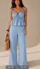 DZ Festival de Mariposas de Verano Conjunto de Dos Piezas de Top Camisola Fresco y Dulce y Pantalones Largos Ropa para Mujer Estilo Ins Reductor de Edad