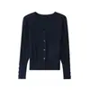Cárdigan de punto casual y relajado estilo coreano para mujer, de manga larga, adecuado para principios de primavera y principios de otoño, top base adelgazante y ajustado al cuerpo