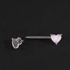 Anillo para pezón con barra transversal europeo y americano, anillo para pecho en forma de corazón colorido, piercing para pezón moderno y personalizado, joyería para piercing corporal de mujer