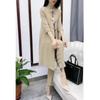 23182 Da Ai Mei Yi Yuan 2026 Novo Estilo Chinês Casaco de Comprimento Médio com Botões Calças Slim da Moda Roupas Femininas
