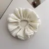 Scrunchie Flor de Botão Plissado Fluido de Camada Dupla Estilo Coreano, Prendedor de Rabo de Cavalo Alto Elástico Grande Doce para Mulheres