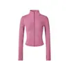 Chamarra de yoga para ir al trabajo, conjunto de yoga para mujer con cuello alto, chamarra con cierre y ajuste en la cintura, pantalones de yoga elásticos de cintura alta para mujer en el gimnasio