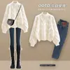 Suéter de Tricô Feminino Yangyang Family com Gola Alta Meia e Ponto Trançado, Camada Interna Estilosa, Tamanho Grande, Camiseta Base Engrossada