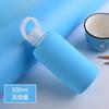 Novo Copo de Água Portátil Criativo de Vidro Copo Bonito Simples Prático Estudante Colarinho Branco Copo de Saúde de Silicone com Tampa