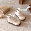 Botas Martin para Niñas 2026 Otoño/Invierno Nuevo Estilo Lazos para Niñas Botas de Cuero Engrosadas con Felpa Botas Cortas Cálidas Retro para Niñas