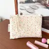Estilo Ins Bolsita de Maquillaje con Cremallera Floral de Primavera Bolsa de Artículos de Tocador de Perro Lindo Bolsa de Almacenamiento Portátil Bolsa Interior