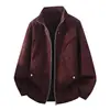 Jaqueta de Couro Masculina M-8XL Outono Inicial Vintage Tendência Gola Lapela Versátil Casaco de Couro Fornecido Diretamente da Fábrica