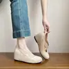 Sapatos Mary Jane femininos petite com aumento interno de altura, novidades outono 2026, sapatilhas estilo francês retrô com tiras cruzadas
